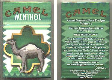 Camel Menthol Smokers Pack Designs Volume 1 cigarettes hard box